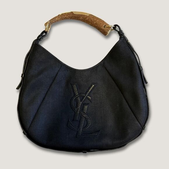 YSL Mombasa Black Canvas Hobo Bag — Tom Ford Era 100% authentic - Picture 2 of 8